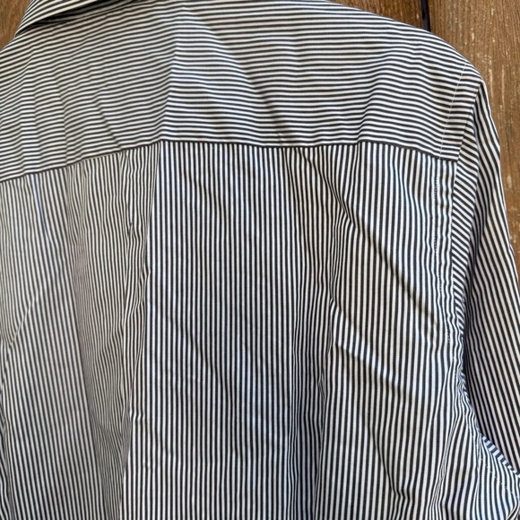 ETON Men’s Navy White Striped Long Sleeve Button Down Dress Shirt Size 43 17 - Picture 10 of 12